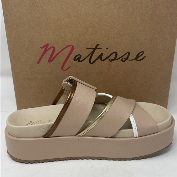 Matisse Micah Leather Beige Strappy Platform Sandals Size 8 Brand New In Box main image 3